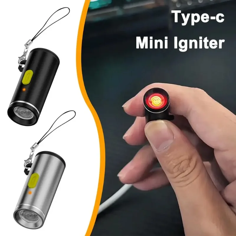 Ultra-Compact Type-C Plug-in Igniter - Windproof Pocket Lighter for Outdoor Use & Worry-Free Business Travel(USB-C Rechargeable)