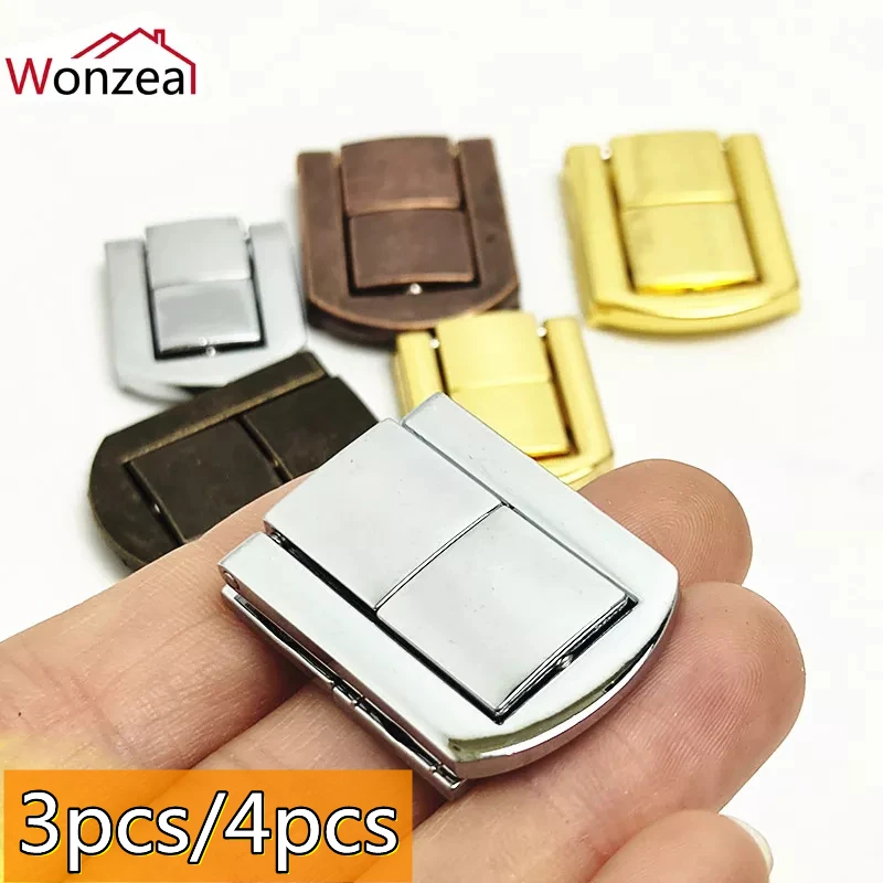 Box Latches 3/4pcs Zinc Alloy Catch Chest Clip Clasp Toggle Lock Antique Bronzed Hasps Jewelry Suitcase Buckle Hardware