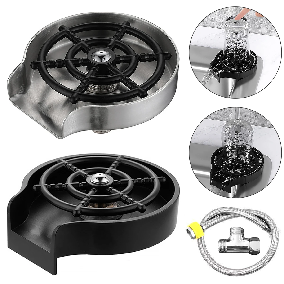 High Pressure Faucet Glass Rinser For Kitchen Sink Automatic Glass Cup Washer Beer Coffee Milk