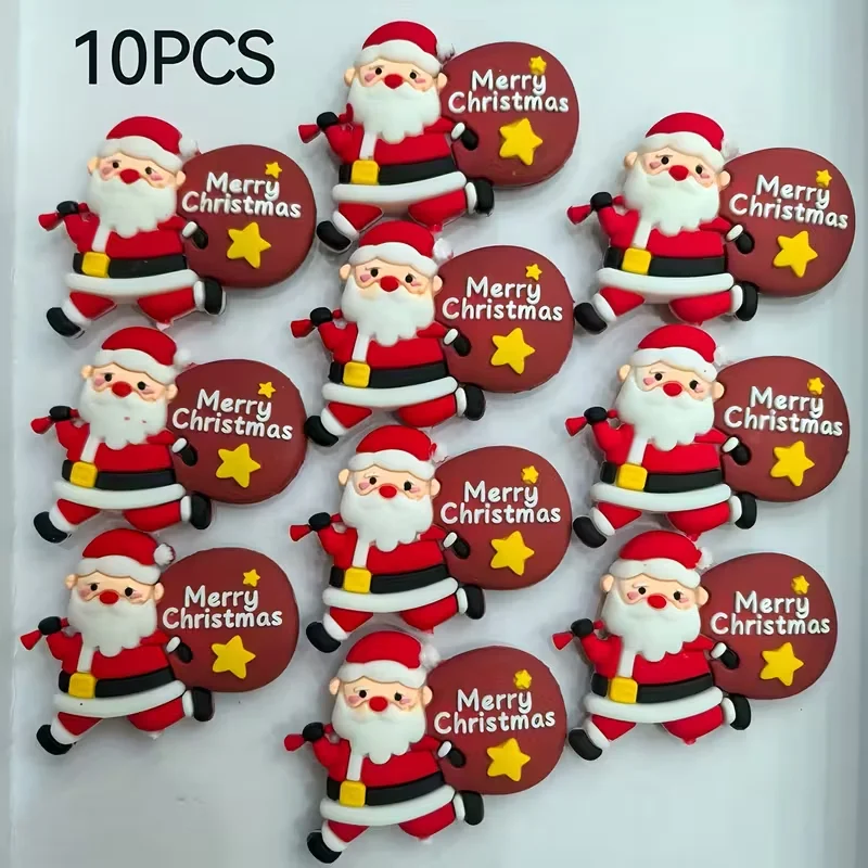10Pcs Santa Claus Weihnachten Kuchen Topper Dekoration Frohe Weihnachten Party Cupcake Topper DIY Desserts Dekoration Backen Werkzeuge – Detail 1