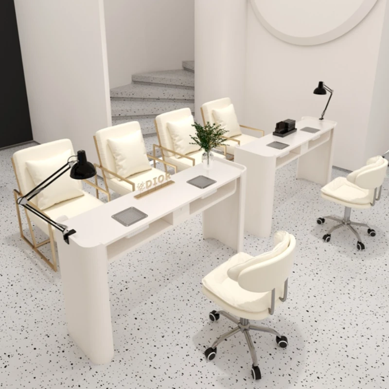 

Hairdressing Salon Furniture Nail Chair Manicure Tables Mesa Nails Designer Reception Desk Portable Table Professional Aesthetic