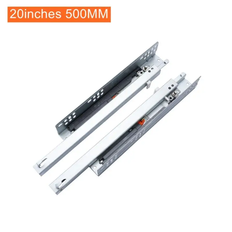 Kitchen and Bath Drawer Slide Rail with Rebound Press and Push-to-Open Mechanism