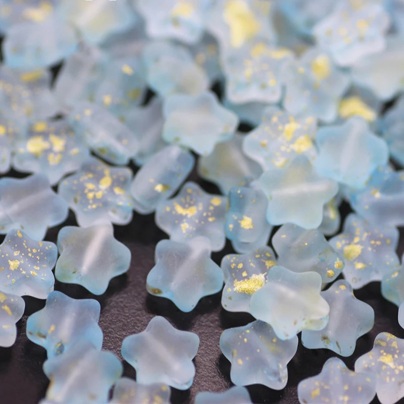 100 pièces 8mm givré dégradé couleur cinq branches étoiles perles verre entretoise perle pour la fabrication de bijoux bracelet à bricoler soi-même collier accessoires