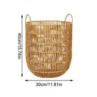 1PCS Laundry Basket Dirty Clothes Laundry Storage Basket Wooden Rattan Toys Organizer Home Portable Sundries Storage Bin 2