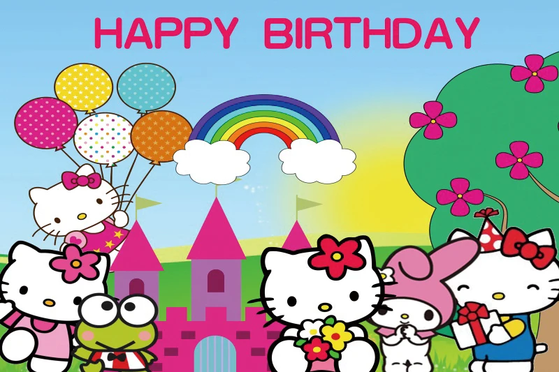 thumbnail image 1 of Plato de decoración para fiesta de cumpleaños de Hello Kitty rosa, vajilla desechable, fondo, globo, baby shower, juguete para niñas, regalo, suministros para fiesta, 1 of 5