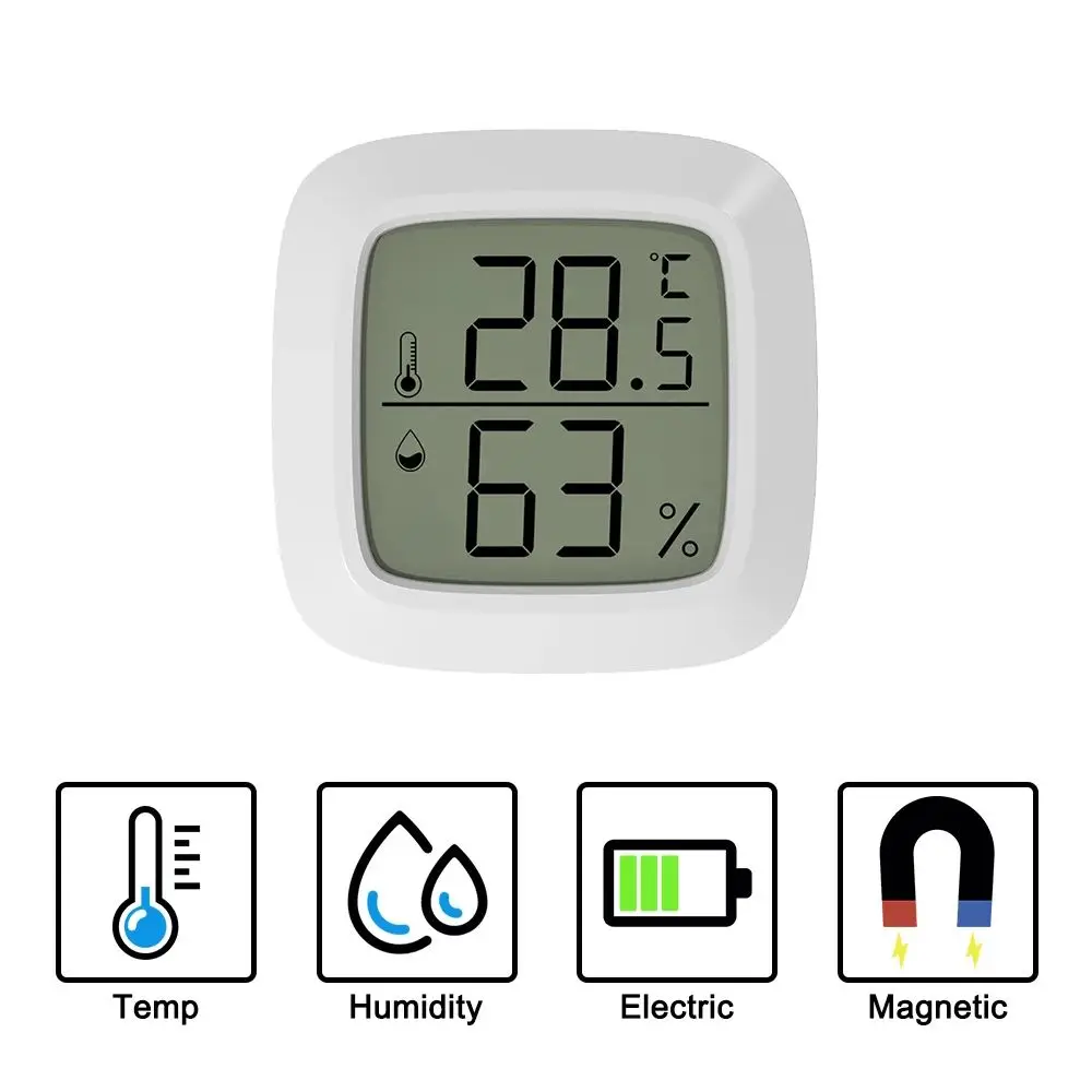 Magnetic Mini LCD Digital Room Thermometer Temperature Sensor Humidity Meter Indoor Hygrometer Gauge Weather Station 5