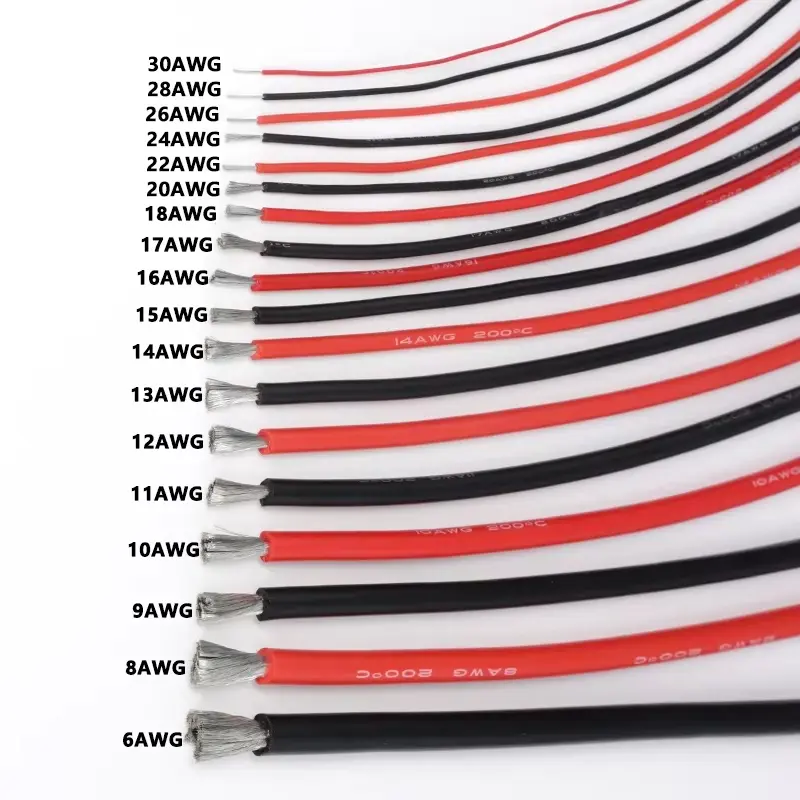 1/5/10M Soft Silicone Rubber Copper Cable 30 28 26 24 22 20-8AWG Flexible DIY LED Lighting Wires Electrical Power Cord Car Wires - Image 5
