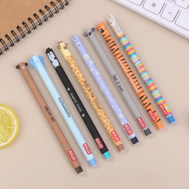 NEW Cartoon Animal Erasable Pens 1/8Pcs Lovely Writing Tools for Journaling Diary Office School Stationery Kids Students Gift - 3
