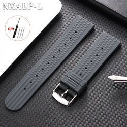 Deluxe Waterproof Silicone Waffle Watch Band - Soft & Stylish Replacement Strap - 22mm (Grey)