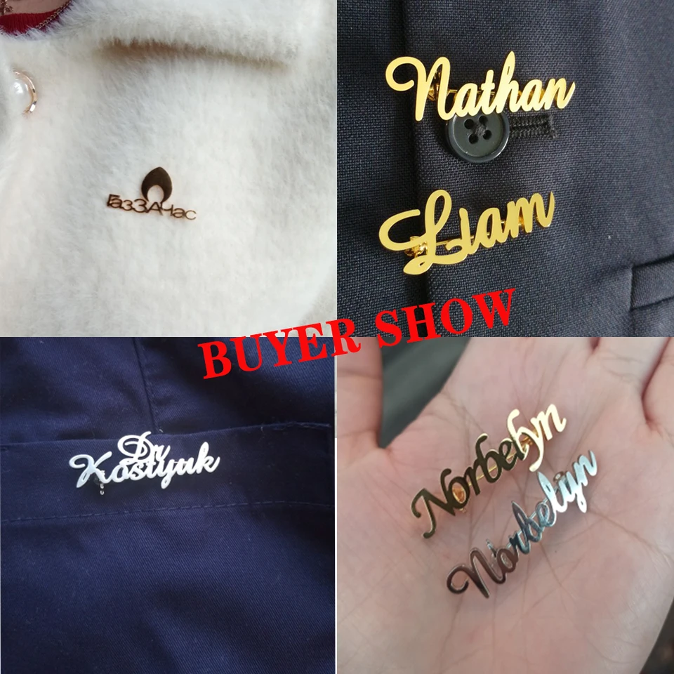 Custom Name Brooch Pin – Personalized Stainless Steel Jewelry With Your Name Or Word