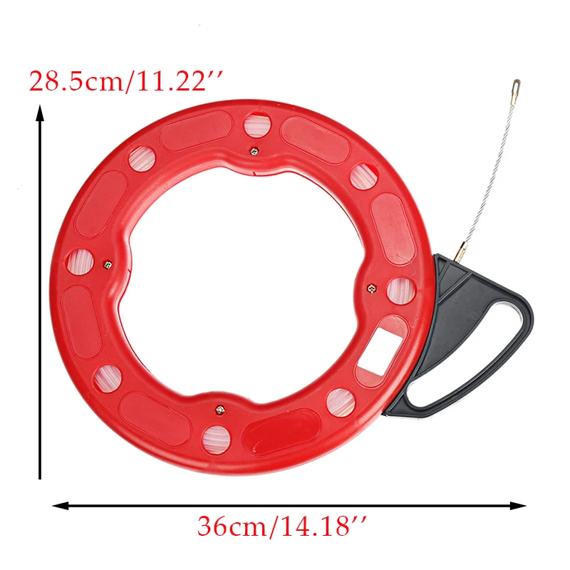 Cable Puller 3mm/4mm 15/20/25/30m Fish Tape Reel Puller Fiberglass Nylon Conduit Ducting Rodder Pulling Wire Cable Fishing Tool