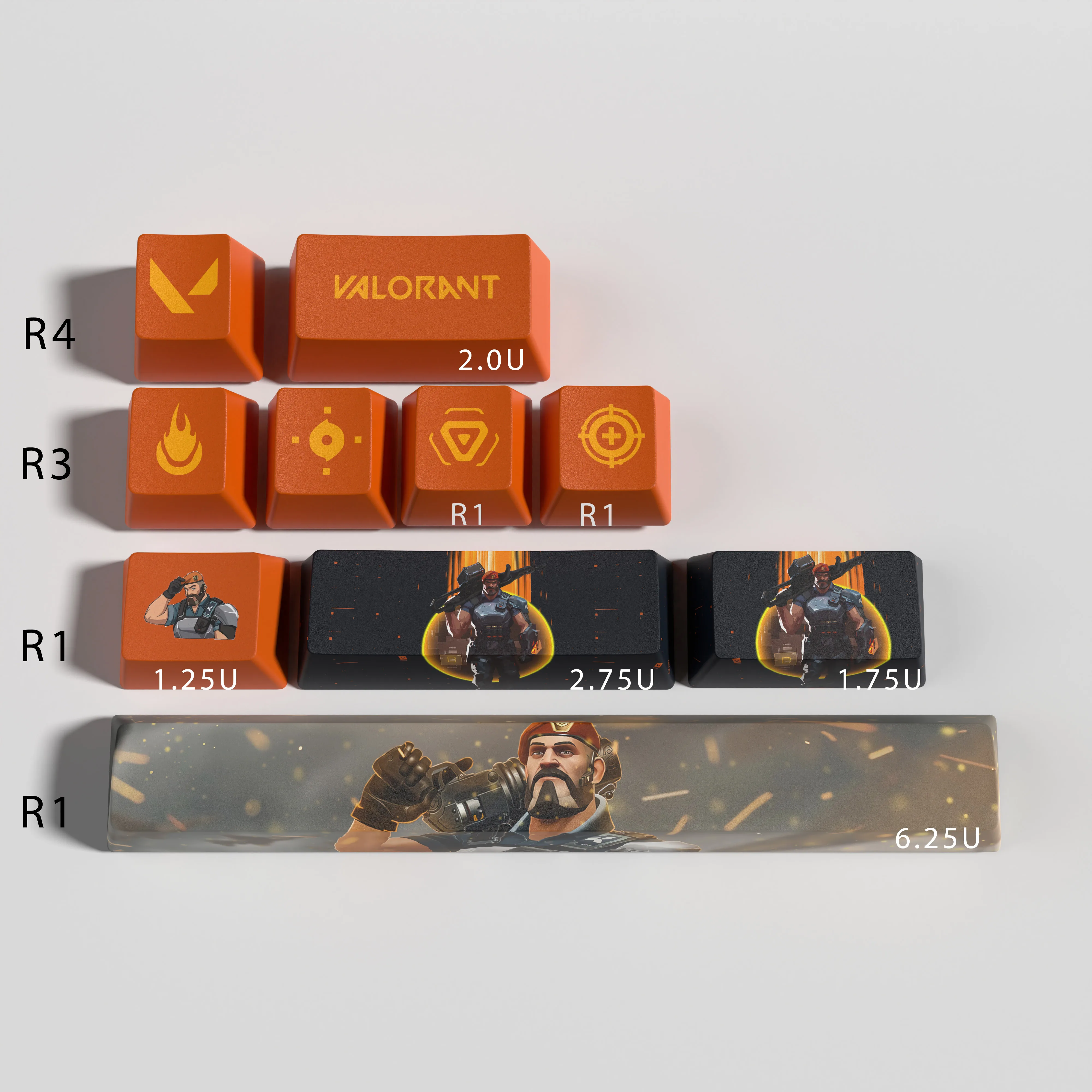 Teclas Pbt Corante Sub Keycaps Brimstone Oem Perfil do Jogo 10 - Imagem 2