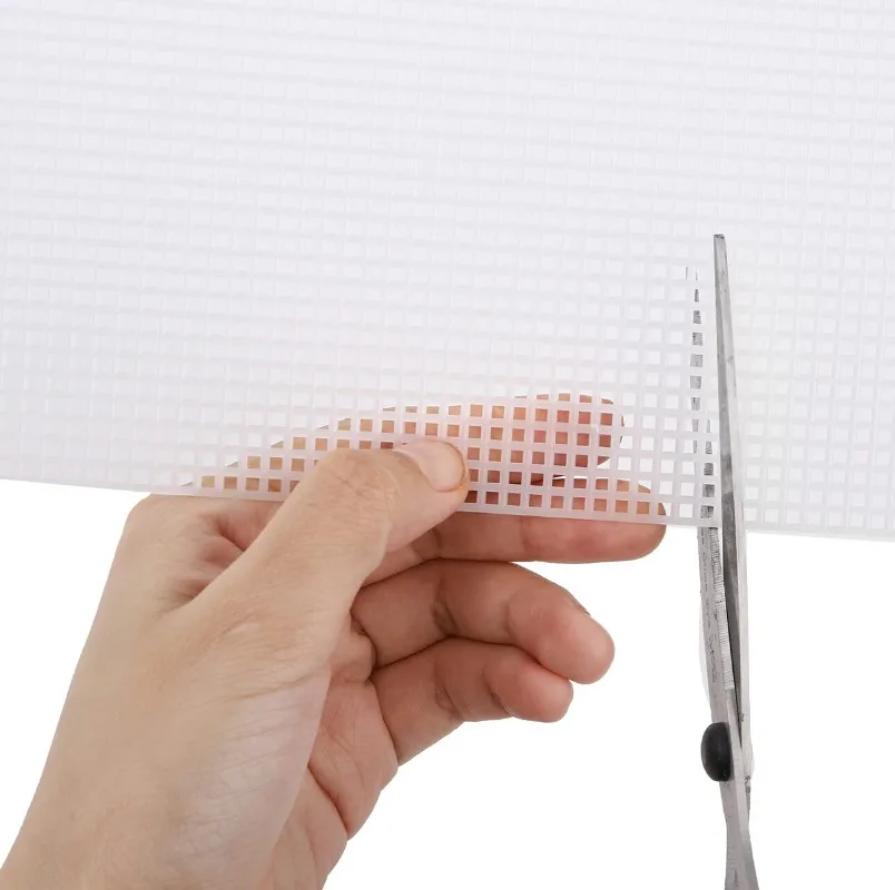 4 Stück Nähen Kunststoff-Leinwandbögen, weiße Netzbögen für DIY bestickte gewebte Bastelarbeiten, 30 x 20 cm – Detail 8