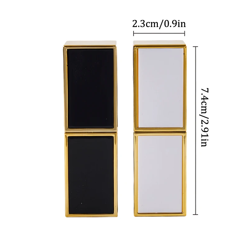 립스틱 튜브 화장품 항아리 사각형 모양 빈 DIY 립밤, 립스틱 튜브 메이크업 용기, 12.1mm 립스틱 몰드