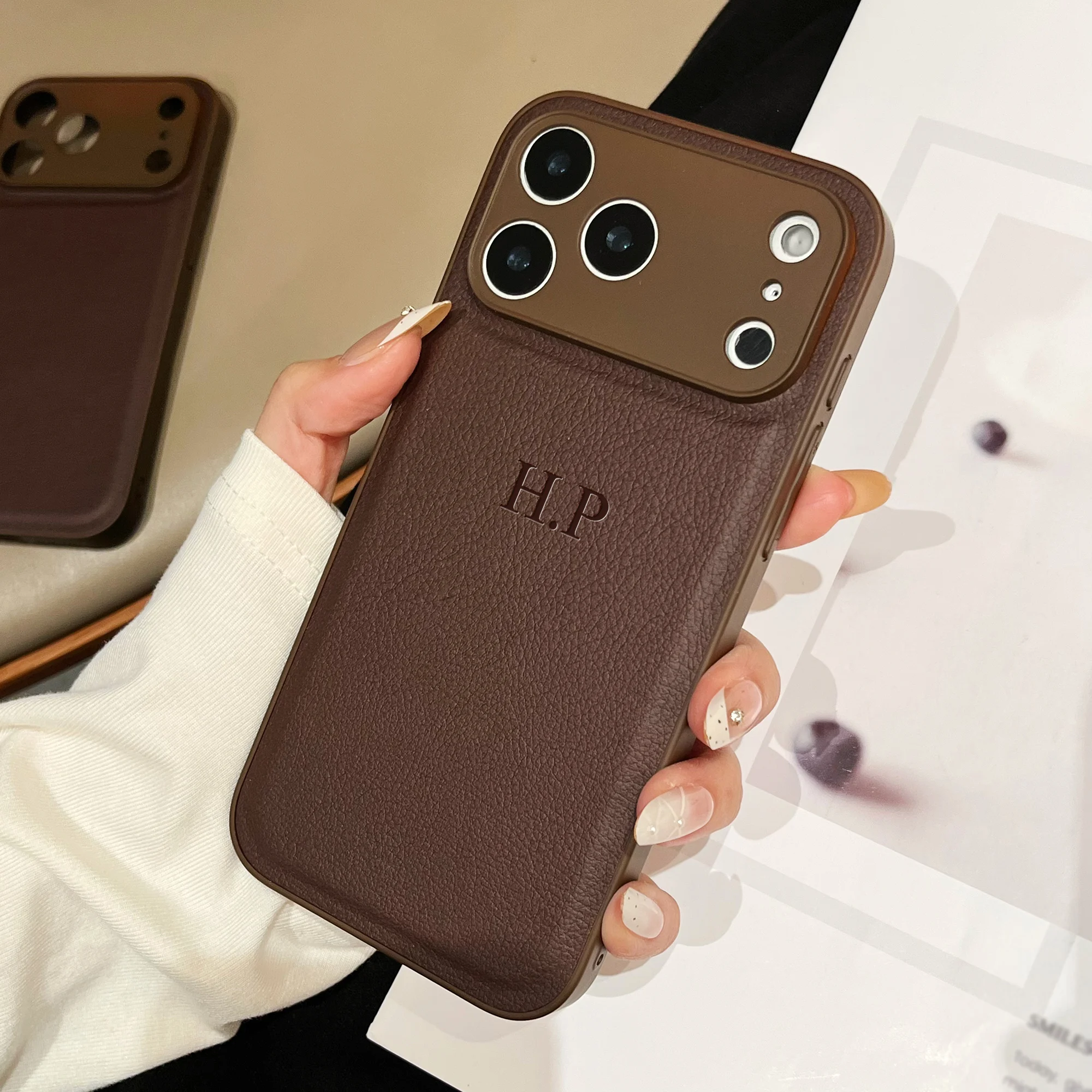 Personalized Luxury Customized Name 3D DIY Hot Engrave Faux Leather thumbnail 11