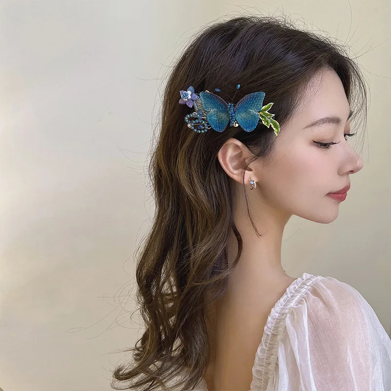 Super Fairy Temperament Butterfly Claw clip hairpin spring clip Elegant Exquisite Hairpin Beautiful Hair decorate Accessories 2pcs girls sweet floral flower hair clips for kids hairpins safety clips hair decorate headwear hair accessories christmas gifts