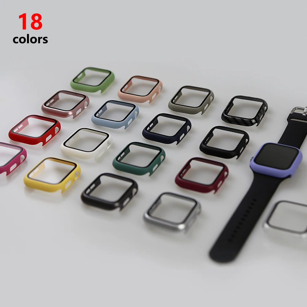 Glass+Watch Cover for Apple Watch Case 41mm 45mm 40mm 44mm 42mm 38mm Matte Bumper+Screen Protector for Iwatch SE 7 6 5 4 3 2 1 Glass+Watch Cover for Apple Watch Case 41mm 45mm 40mm 44mm 42mm 38mm Matte Bumper+Screen Protector for Iwatch SE 7 6 5 4 3 2 1