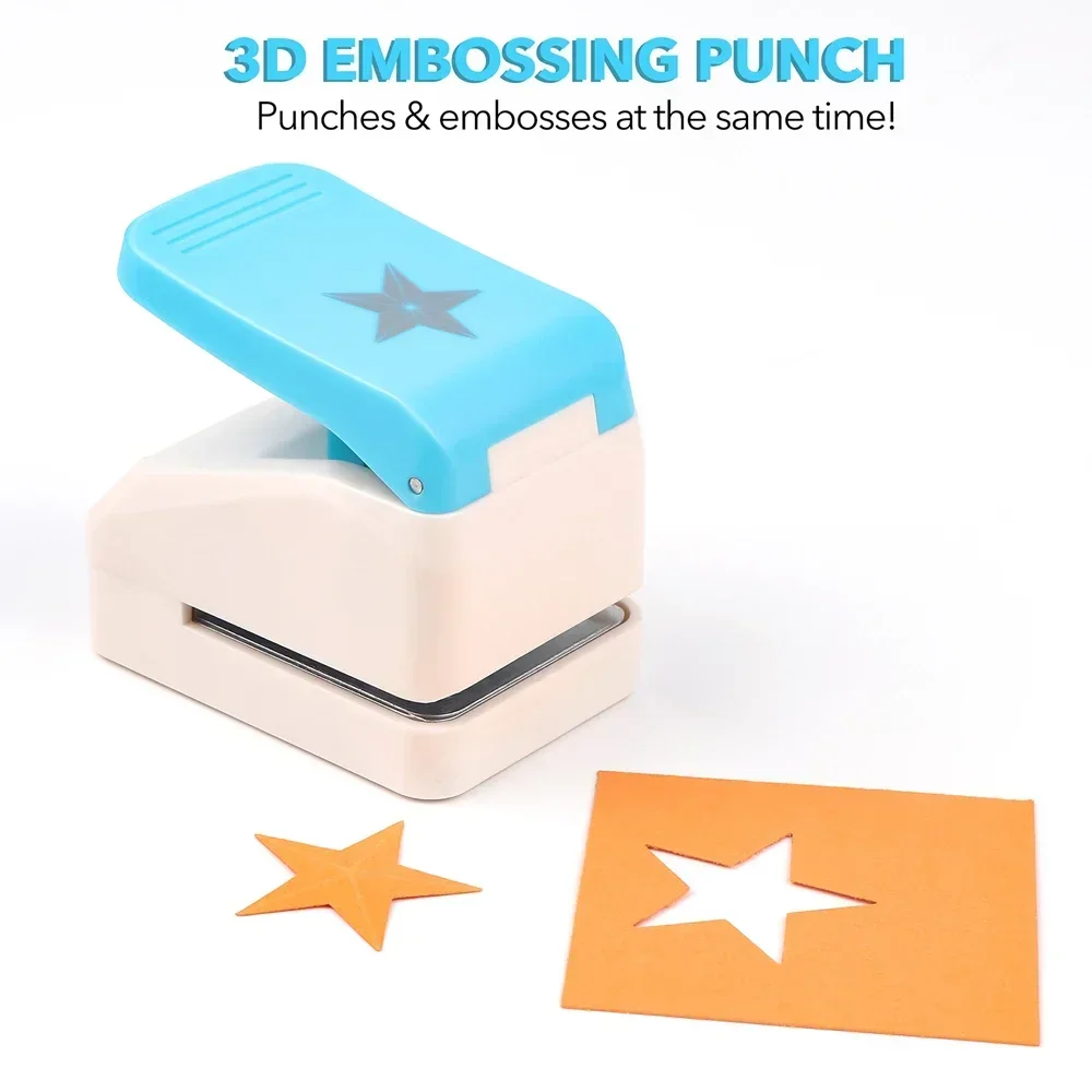 창의적인 3D 별 모양 엠보싱 펀치, 스크랩북킹, 저널링, 3D 종이 공예, DIY 카드 제작 펀치 프로젝트용 도구