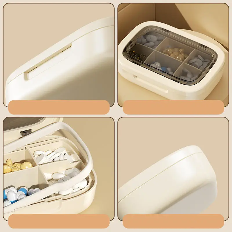 4/6 Grids Pill Subpackage Storage Cases Silicone Sealing Ring Moisture-proof Travel Portable Small Distribution Medicine Box