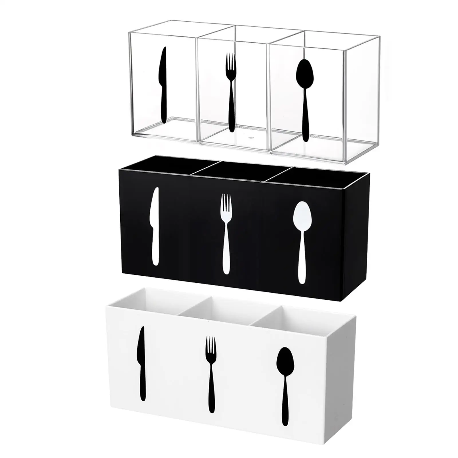 Acrylic Cutlery Storage Organizer for Kitchen Countertop Tableware Storage Box 2