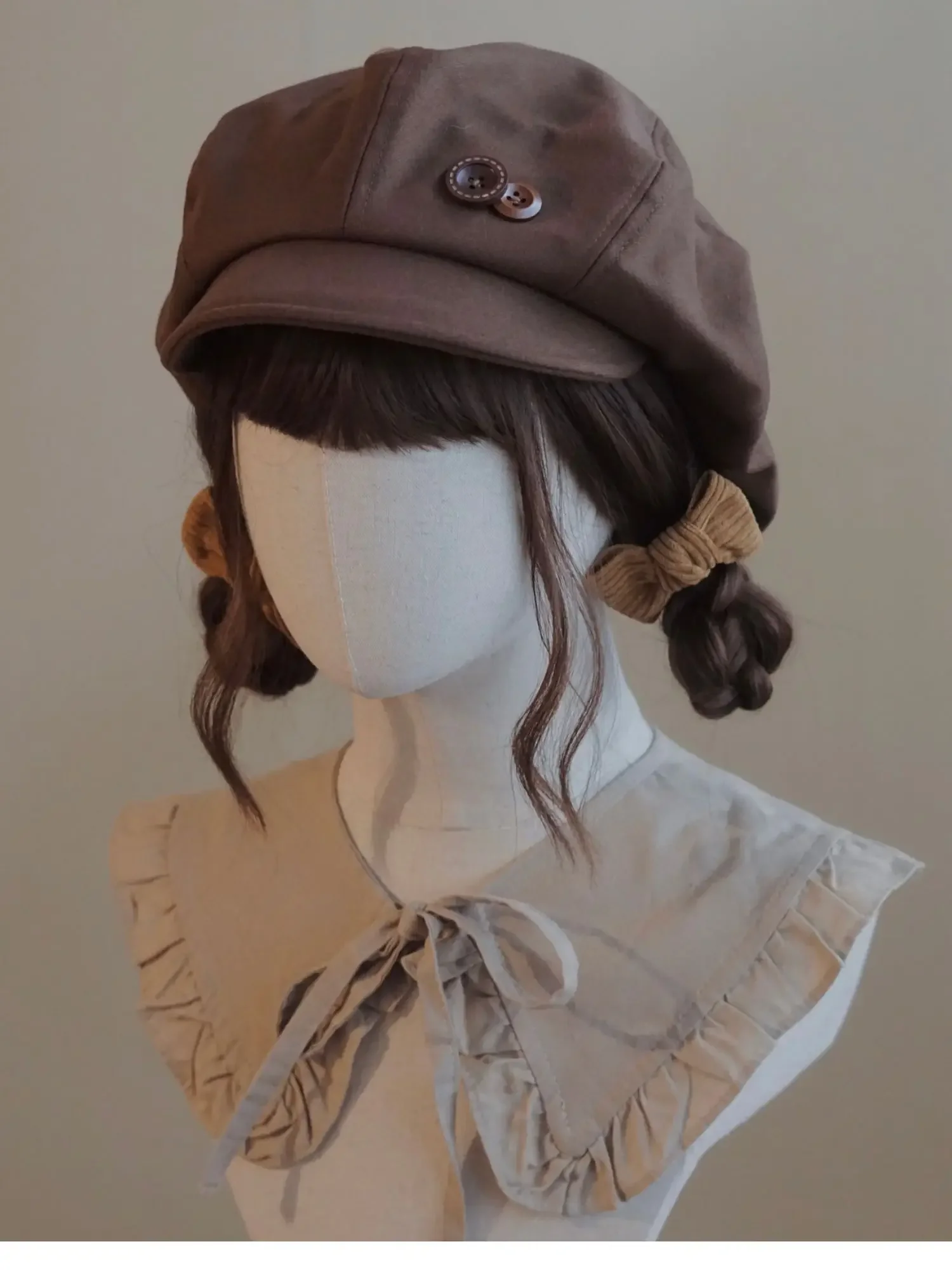 Japanese Women's Lolita Berets Cute Sailor Beret Gothic Wool Beret Fall Winter Hats for Women