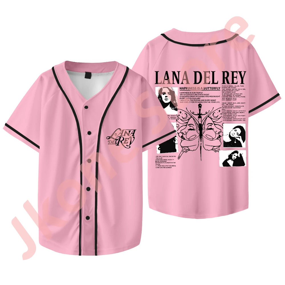 Lana Del Rey Logo Baseball Jacket Happiness Is A Butterfly Merch Tee Unisex Fashion Casual Short Sleeve T-Shirts 5