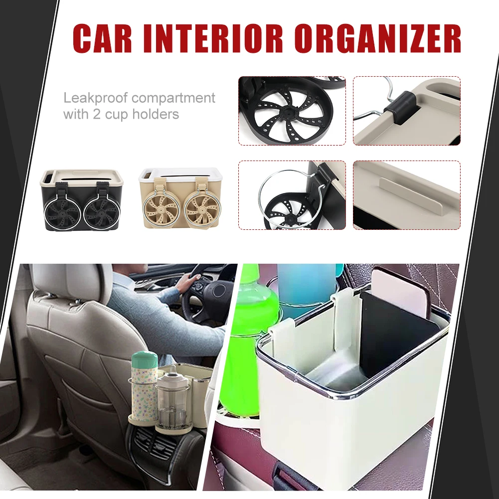 Car Armrest Storage Box With Foldable Water Cup Holders Interior Organizer  Multifunction Tissue Box Drink Holder Auto Organizer - Stowing Tidying -  AliExpress