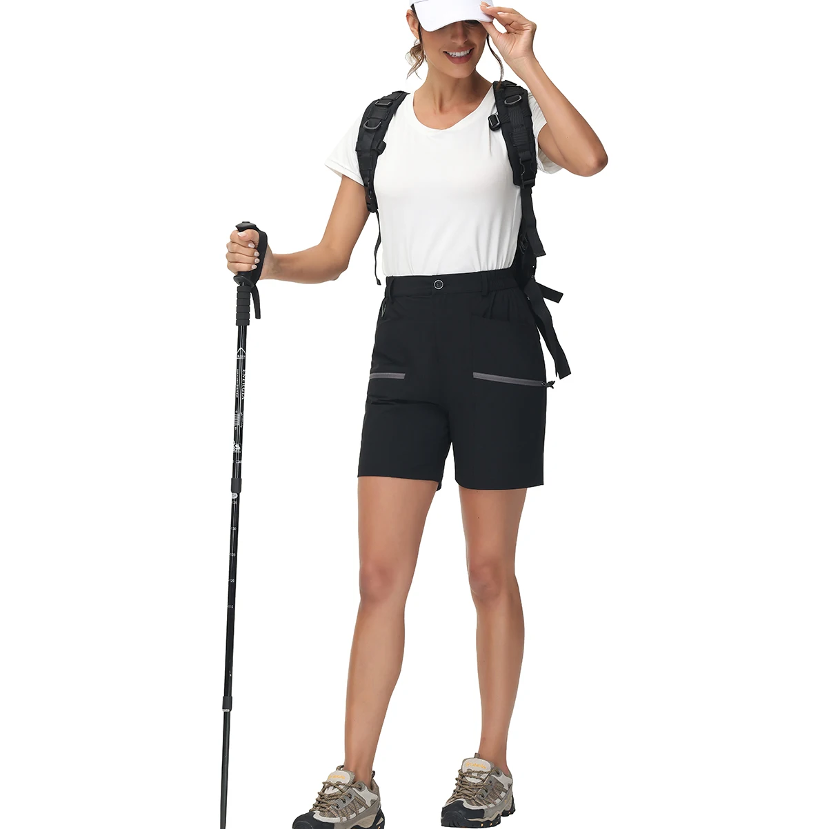Women Hiking Shorts Women's Hiking Cargo Shorts Quick Dry Nylon Lightweight Athletic Shorts for Camping Travel with 6 Pockets Water Resistant