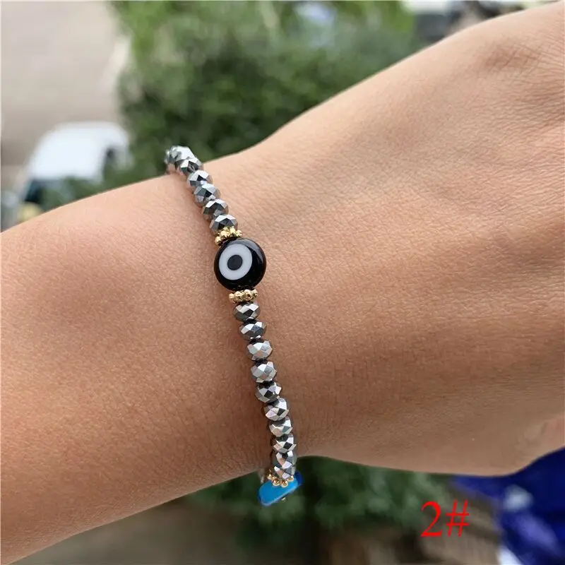 Turkish Eye Bracelet Red Blue Evil Eyes Handmade Color Crystal Bracelets for Women Men Bracelet Jewelry