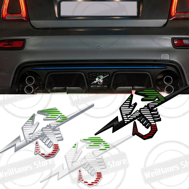 Metallo Per Lightning Scorpion Fiat Abarth 500 500L 500X 500C 500E Panda Punto Griglia Sticker Car Rear Trunk Body Emblem Badge