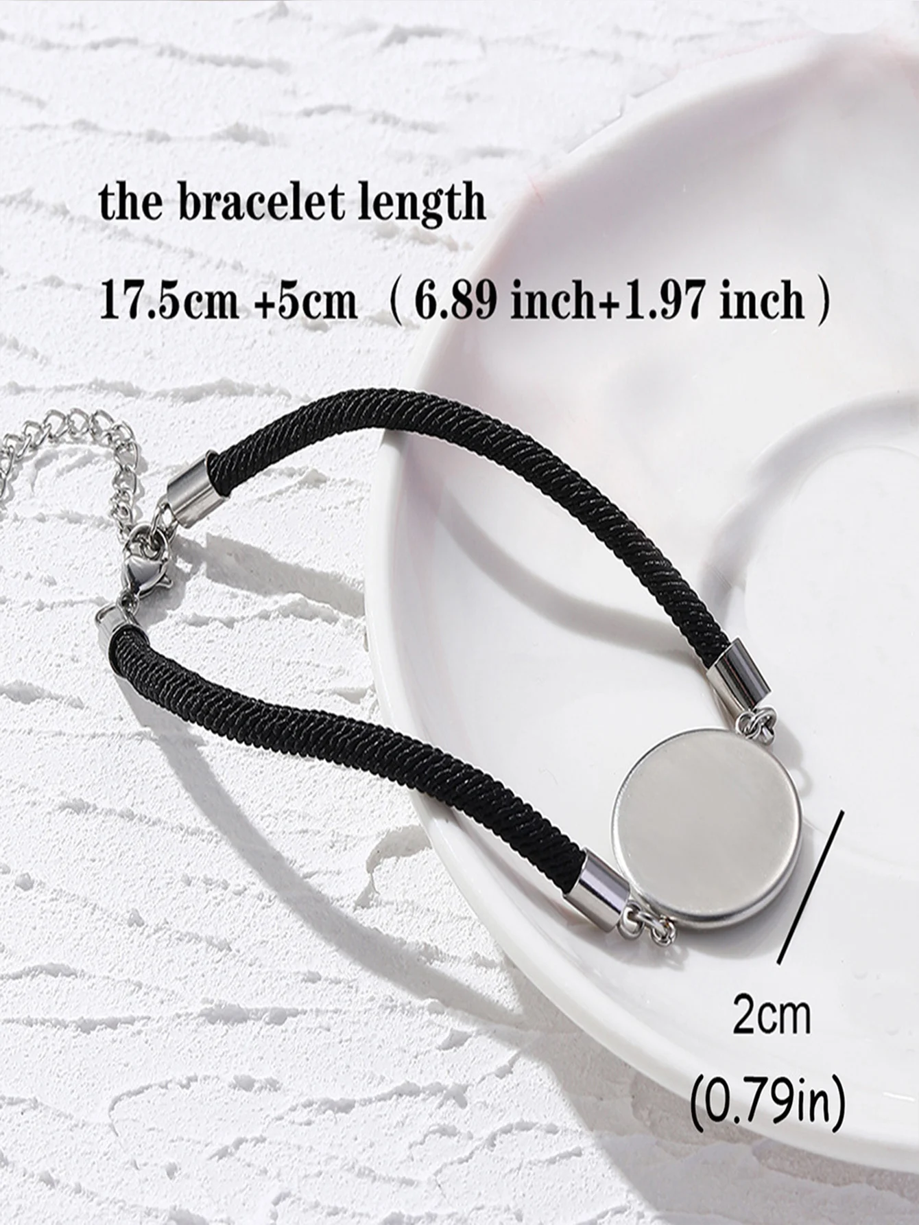 2Pcs Fashion romantic Sun and moon lovers stainless steel luminous gemstone woven bracelet Valentine's Day couple bracelet