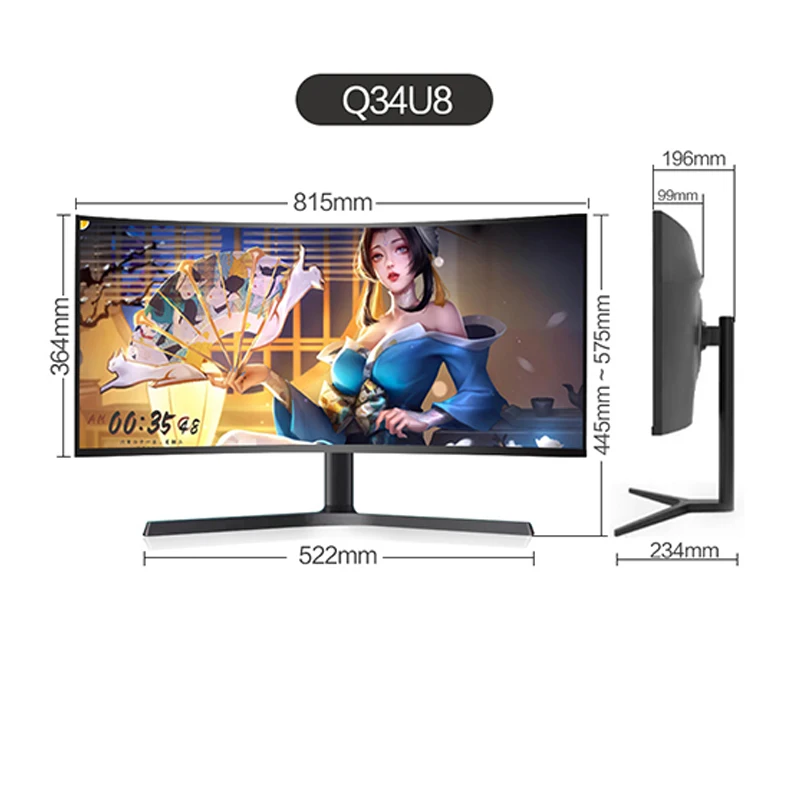 UWQHD 4K Ŀ Ʈ ̵  ũ, 100Hz ̳  e-, 34 ġ 1900R 繫 ũž ǻ LCD 