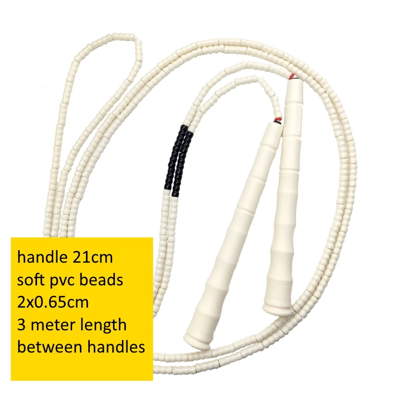 NEVERTOOLATE 3 meter length between handles soft pvc beads 2x0.65cm beading freestyle begineer jump skip rope fitness no logo 3