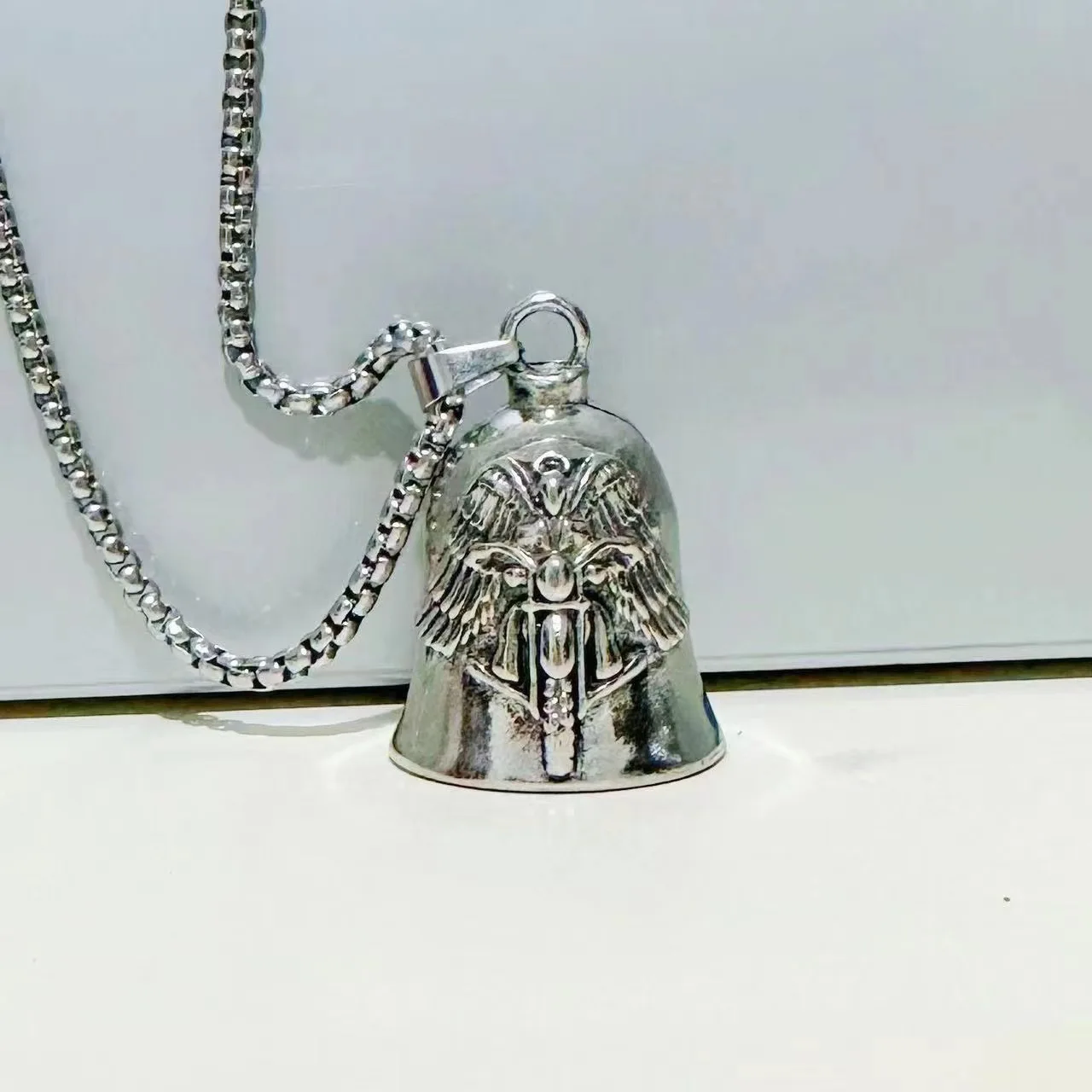 Angel Wings Motorcycle Bell Keychain Image 4