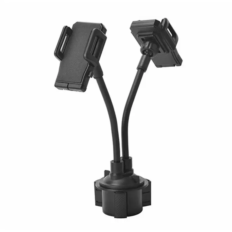 

Автомобильный держатель для стакана, крепление для телефона 360, регулируемый двойной держатель для сотового телефона, вращающийся на 360 градусов Штатив с длинной гибкой шеей