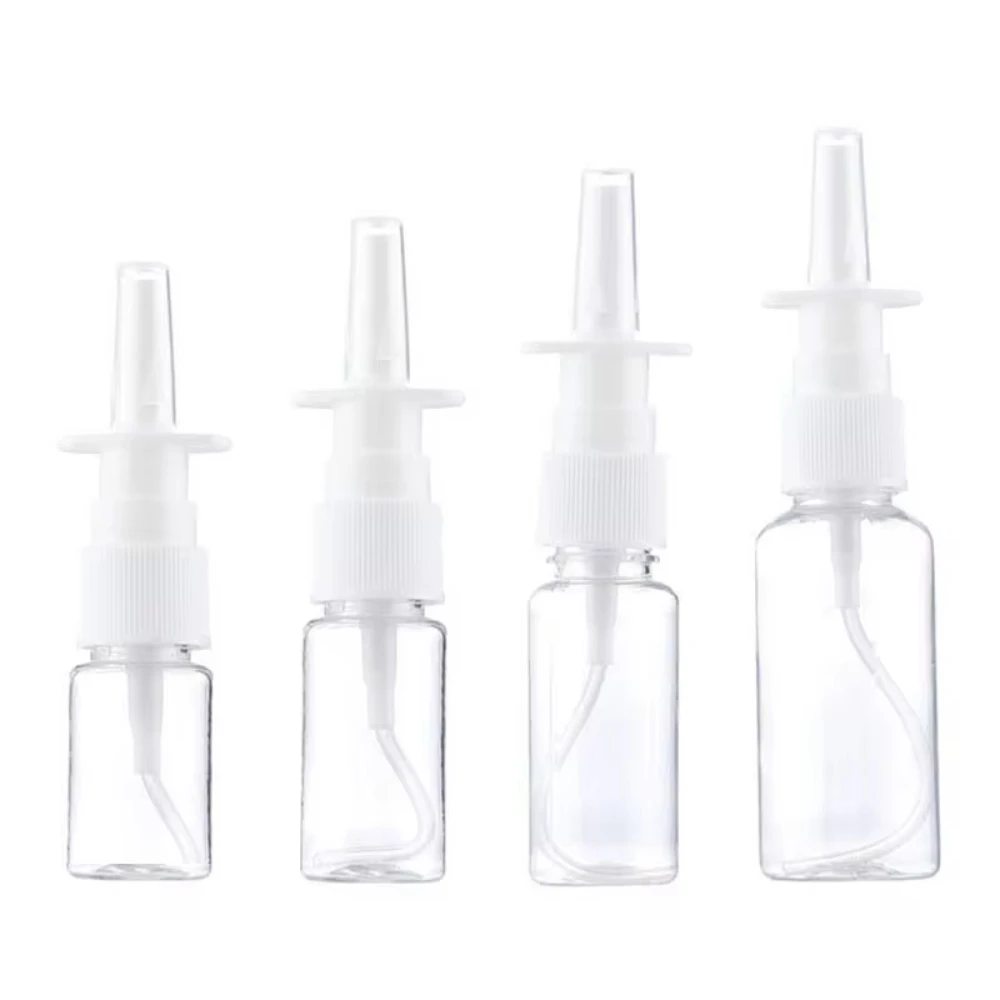 10ml/20ml/30ml Empty Plastic Nasal Spray Bottles Pump Sprayer Mist Nose Spray Refillable Bottle for Medical Packaging