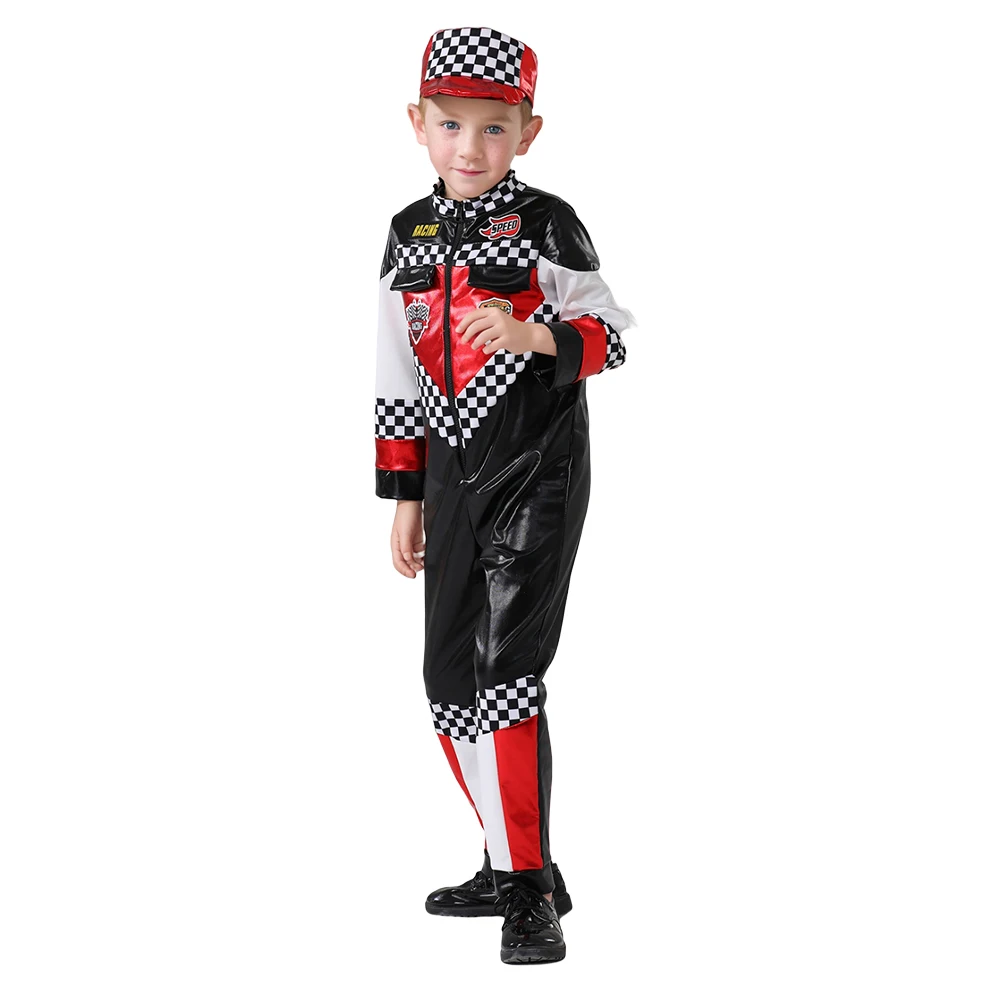 Child Race Car Driver Halloween Role-Playing Costume Kids Racer Uniform Fancy-Dress Ideas Birthday Gift And Party kids cosplay costume