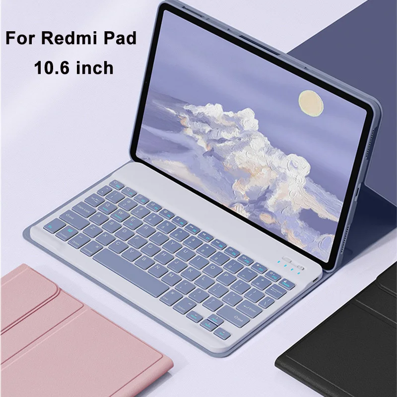 

For Xiaomi Redmi Pad keyboard Tablet Case 2022 PU Leather Tri-Folding Stand Magnetic Flip Stand for Xiaomi Redmi Pad Case Cover