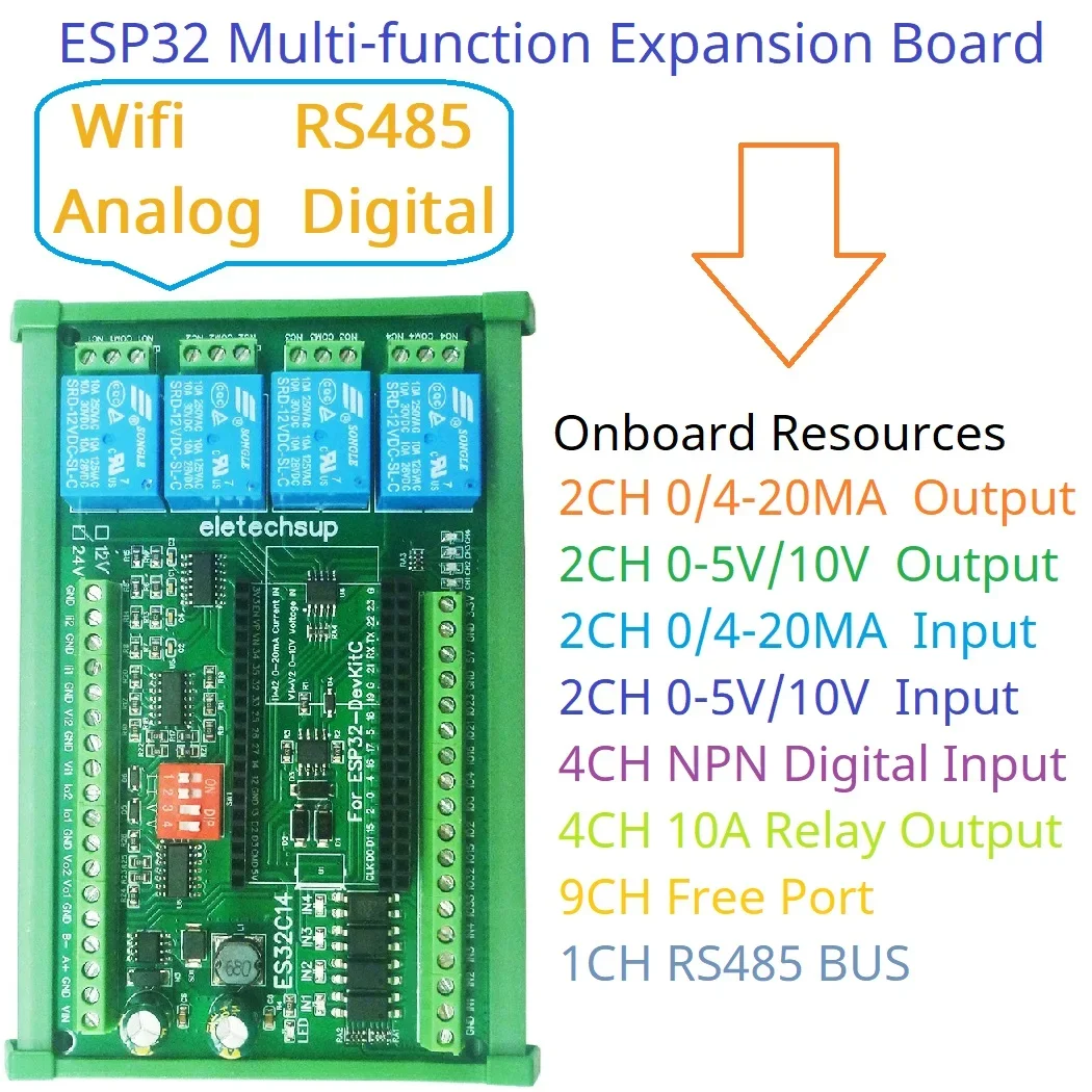 아두이노 PLC 스마트 홈 IOT DIY용 디지털 아날로그 DAC ADC IO 와이파이 릴레이 스위치 모듈, DC 12V 24V ...