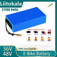 Liitokala 36V 48V 60V 50ah 35ah 20ah 25ah 40ah 30ah Ebike Batterij 21700 Lithium Batterij Pack Voor elektrische Fiets Elektrische Scooter