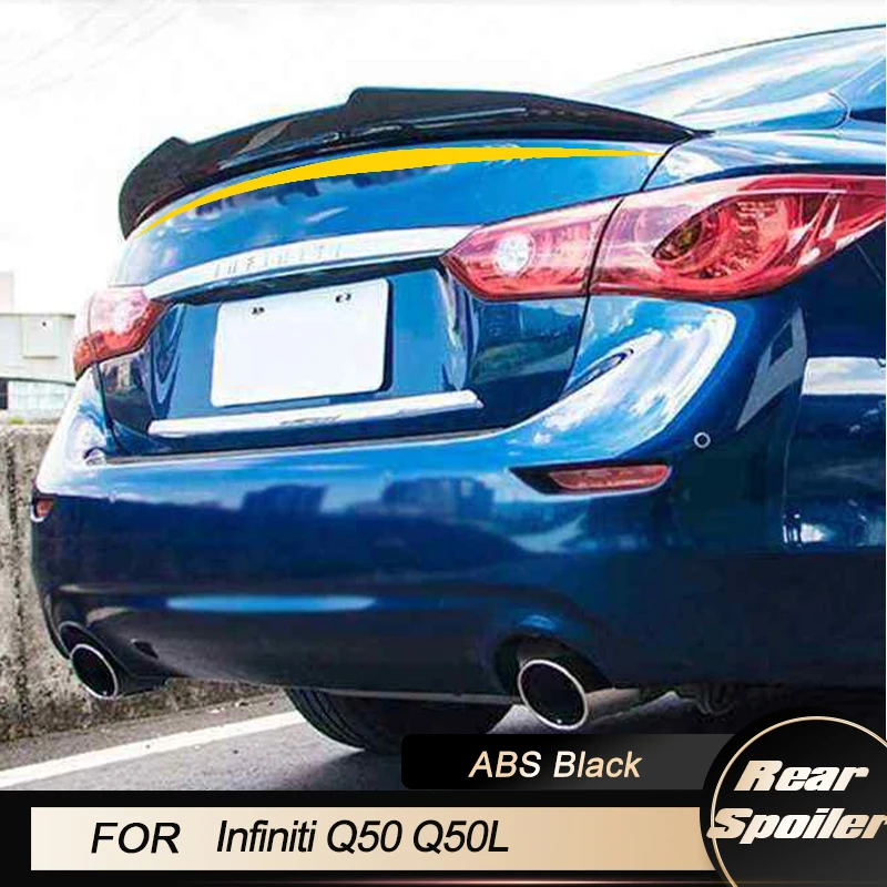 

Rear Trunk Spoiler Wing for Infiniti Q50 Q50L Sedan 4-Door 2014-2021 Car Rear Trunk Boot Lid Wing Lip Spoiler ABS Gloss Black