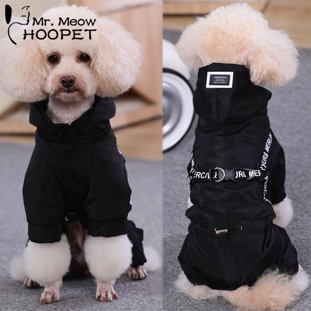 Hoopet Winter Autumn Outing Clothing For Dogs Warm Handsome Pet Jacket Thick Four-legged Coat Puppy Chihuahua Clothing Outfit