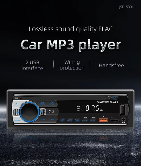 BQCC Car Radio Stereo Player Digital Bluetooth MP3 Player JSD-530 520 60Wx4 FM Audio Stereo Music USB/SD with Built-in AUX Input 2