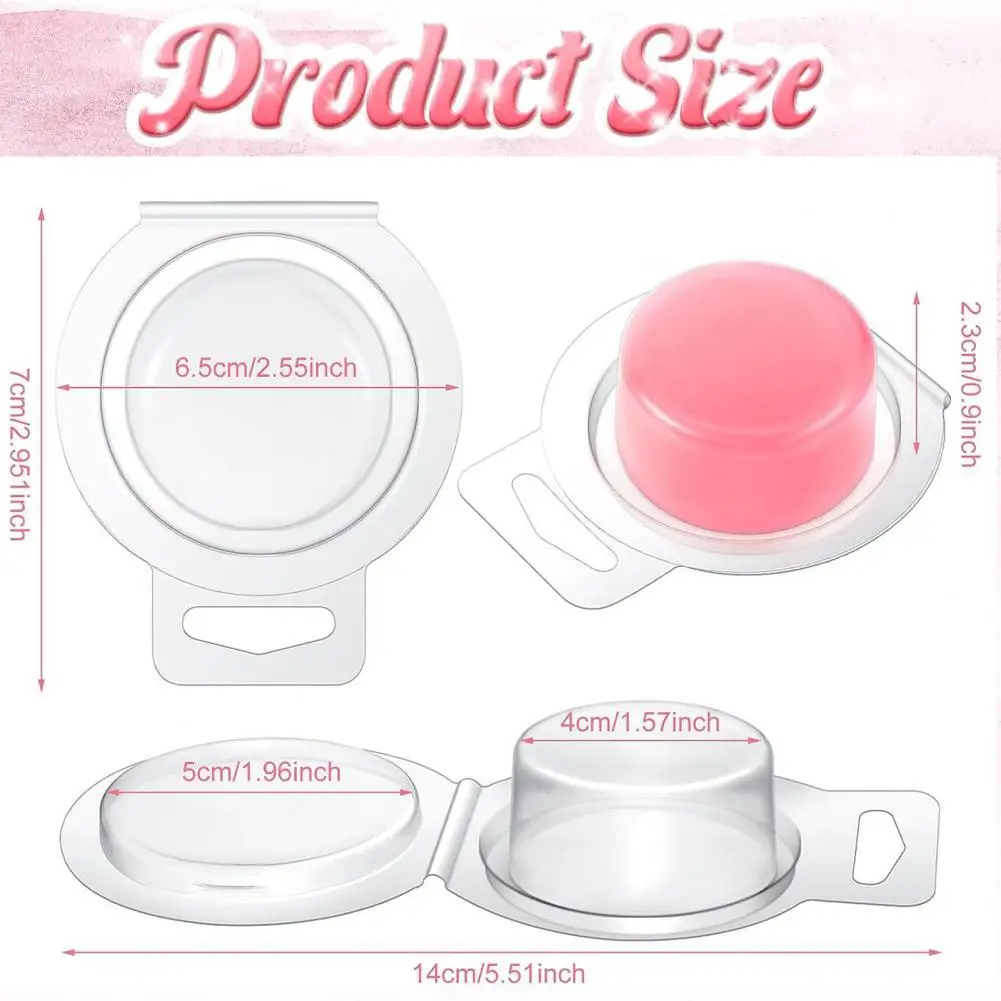 Candle Mold 100pcs Clear Plastic Wax Melt Mold for Diy Handmade Scented Candle Soap Making Square Round Empty Container Kit