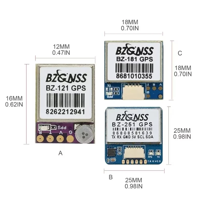 BZGNSS BZ-251 BZ-181 BZ-121 GPS 모듈, 듀얼 프로토콜 FPV 리턴 호버 F7 F4 비행 제어, 고정 날개 리턴 구조 드론 모델
