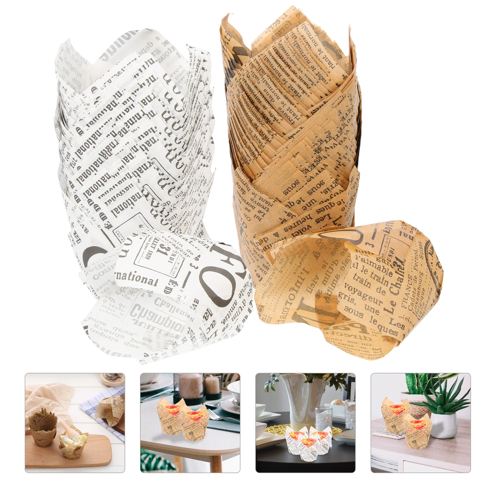 

100Pcs Tulip Cupcake Liners Practical Cupcake Liners Nonstick Design Cake Liners Supplies
