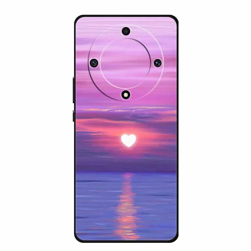 Stylish Painted Soft Silicone Back Cover for Honor X9a – Protective and Popular Coque