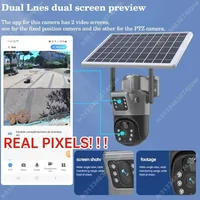 Caméra de permission Extérieure PTZ IP, Dispositif de Sécurité avec Objectif pour Touriste, 4K, 8MP, 4G, avec Écran Solaire, PIR, Suivi Humain, WIFI 3