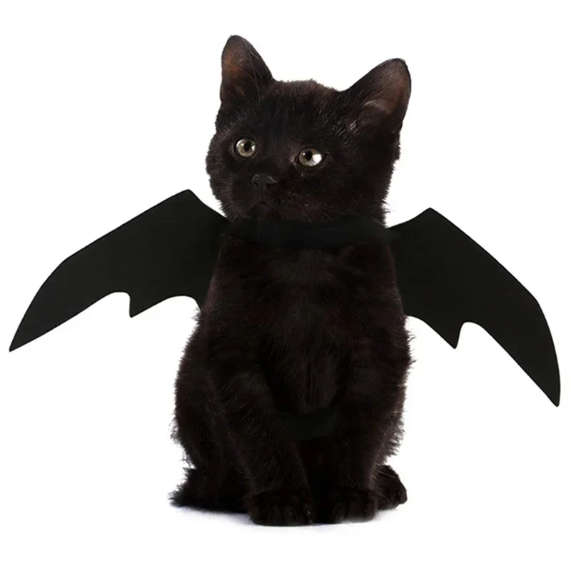 Halloween Schattige Huisdierenkleding Zwarte Vleermuisvleugels Harnas Kostuum Cosplay Kat Hond Halloween Feest Voor Dierbenodigdheden