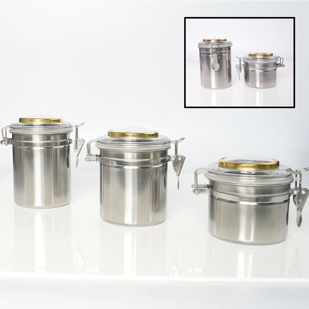 Stainless steel moisturizing jar with thermometer display moisturizing sheet for storing tobacco cigars savings jar gift box tobacco humidor jar